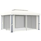 Krémfehér alumíniumpavilon függönnyel 4 x 3 m