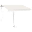 Krémszínű kézzel kihúzható póznás napellenző 300 x 250 cm