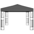 Antracitszürke szövet pavilon LED fényfüzérrel 3 x 3 m