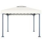Krémszínű alumíniumpavilon LED fényfüzérrel 300 x 300 cm
