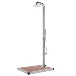 Rozsdamentes acél kerti zuhany barna aljjal 230 cm