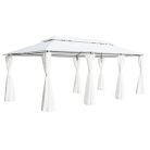 Fehér pavilon függönyökkel 600 x 298 x 270 cm 180 g/m²