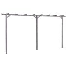 Szürke impregnált fenyőfa kerti pergola 400 x 40 x 205 cm
