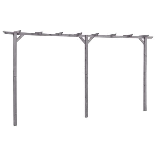 Szürke impregnált fenyőfa kerti pergola 400 x 40 x 205 cm