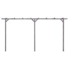 Szürke impregnált fenyőfa kerti pergola 400 x 40 x 205 cm