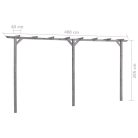 Szürke impregnált fenyőfa kerti pergola 400 x 40 x 205 cm