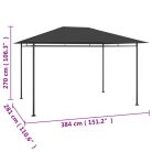 Antracitszürke pavilon 384x281x270 cm 180 g/m²