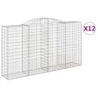 12 db íves horganyzott vas gabion kosár 300x50x160/180 cm