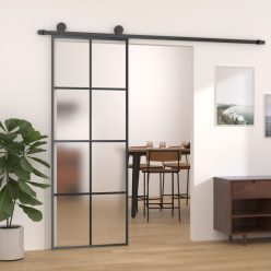   ESG üveg és alumínium tolóajtó fémszerelvény-szettel 76x205 cm