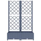 Sötétszürke PP rácsos kerti ültetőláda 80 x 40 x 121,5 cm