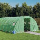 Zöld acélvázas melegház 56 m² 14 x 4 x 2 m