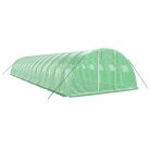 Zöld acélvázas melegház 56 m² 14 x 4 x 2 m