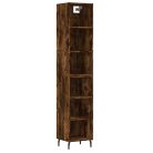 Füstös tölgy színű szerelt fa magasszekrény 34,5x32,5x180 cm