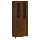 Barna tölgy színű szerelt fa magasszekrény 69,5 x 34 x 180 cm