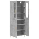 Betonszürke szerelt fa magasszekrény 69,5 x 34 x 180 cm