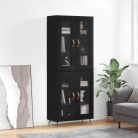 Fekete szerelt fa magasszekrény 69,5 x 34 x 180 cm