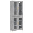 Betonszürke szerelt fa magasszekrény 69,5 x 34 x 180 cm