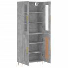 Betonszürke szerelt fa magasszekrény 69,5 x 34 x 180 cm