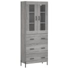 Szürke sonoma szerelt fa magasszekrény 69,5 x 34 x 180 cm