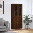 Barna tölgy színű szerelt fa magasszekrény 69,5 x 34 x 180 cm