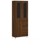 Barna tölgy színű szerelt fa magasszekrény 69,5 x 34 x 180 cm