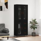 Fekete szerelt fa magasszekrény 69,5 x 34 x 180 cm