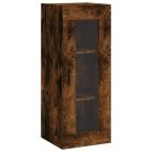 Füstös tölgy színű szerelt fa magasszekrény 34,5x34x180 cm
