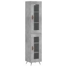 Betonszürke szerelt fa magasszekrény 34,5x34x180 cm