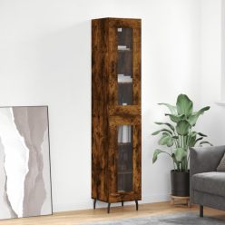  Füstös tölgy színű szerelt fa magasszekrény 34,5x34x180 cm