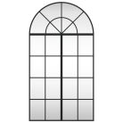Fekete ívelt vas fali tükör 60 x 110 cm