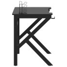 Fekete K-lábú gamer asztal 90 x 60 x 75 cm