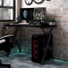 Fekete Y-lábú gamer asztal 90 x 60 x 75 cm