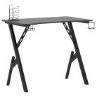 Fekete Y-lábú gamer asztal 90 x 60 x 75 cm