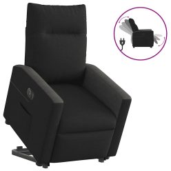   Elektromos felállást segítő fekete szövet dönthető fotel