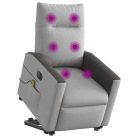 Elektromos álló masszázsfotel felhőszürke szövet