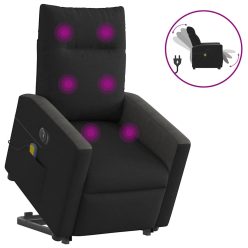 Fekete szövet dönthető elektromos álló masszázsfotel