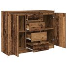 Antik fa szerelt fa tálalószekrény fiókos 100,5x35x76 cm