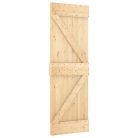 Tömör fenyőfa tolóajtó fémszerelékszettel 70 x 210 cm