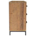 Barna tömör újrahasznosított fenyőfa tálalószekrény 110x35x70cm