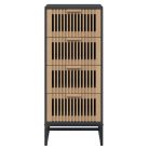 Fekete szerelt fa magasszekrény 40 x 30 x 95 cm
