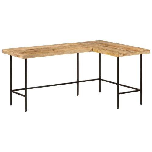 Íróasztal 165x110x77 cm tömörfa mangó és vas