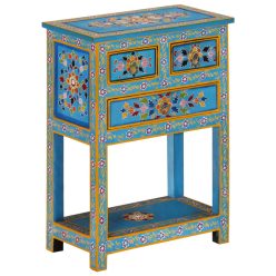 Türkiz tömör mangófa tálalószekrény 55 x 30 x 76 cm