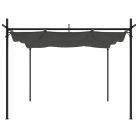 Antracitszürke pergola behúzható tetővel 295 x 292 x 230 cm