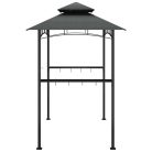 Antracit acél grillező pavilon oldalsó polcokkal 240x150x243 cm