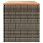 Szürke polyrattan és akácfa kerti tárolóláda 220 x 50 x 54 cm