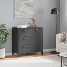 VIKEN antracitszürke szerelt fa tálalószekrény 80 x 40 x 80 cm