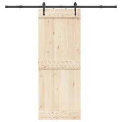 Fekete acél tolóajtó fémszerelék készlet 213,5 cm
