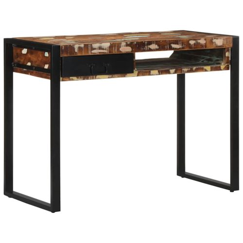 Íróasztal többszínű 100x50x75 cm tömörfa, újrahasznosított fa