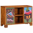 Tömörfa akácfa többszínű komód 90x35x60