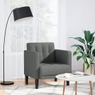 Sötétszürke szövet kanapészék karfás szék 53 cm